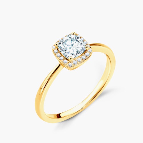 Pierścionek zaręczynowy SAVICKI: żółte złoto, diamenty